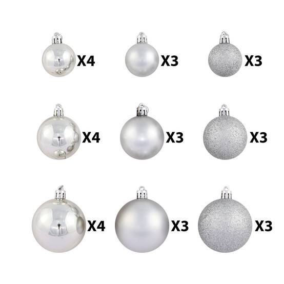 Ecloz - Lot de 30 boules de Noël incassables - argent - ECLOZ - Image 4