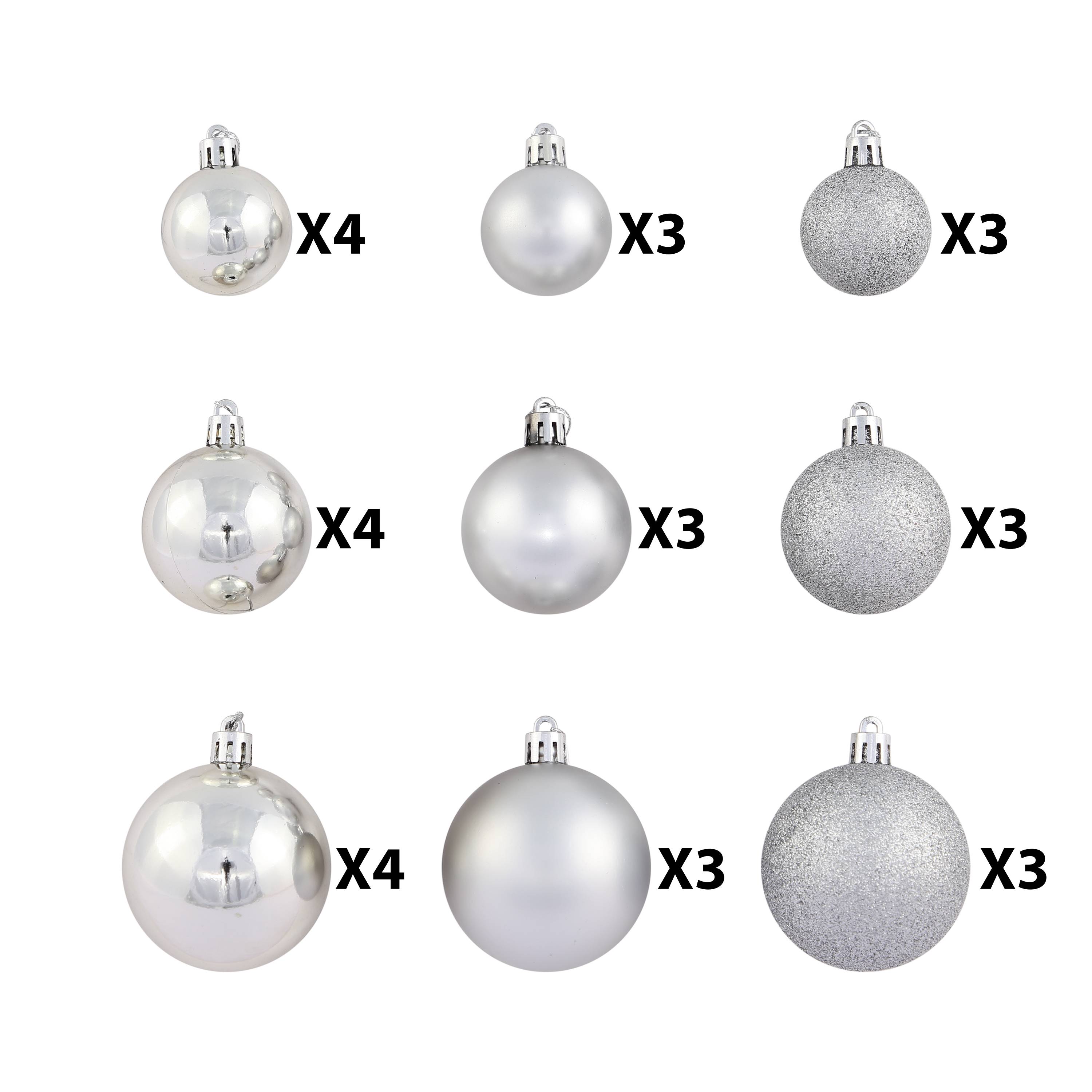 Ecloz - Lot de 30 boules de Noël incassables - argent - ECLOZ - Image 4
