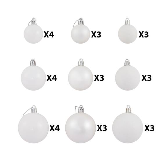 Ecloz - Lot de 30 boules de Noël incassables - blanc - ECLOZ - Image 2