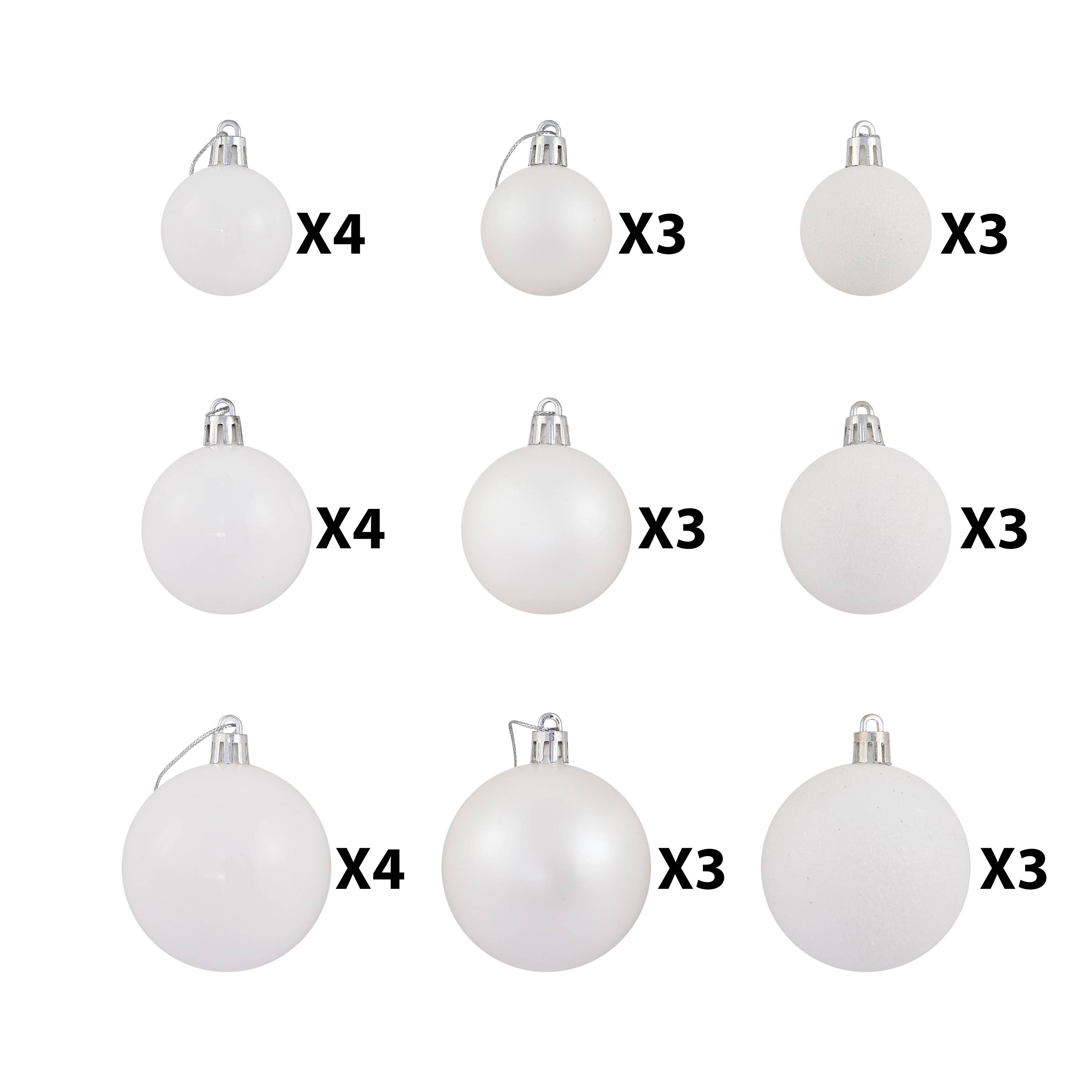 Ecloz - Lot de 30 boules de Noël incassables - blanc - ECLOZ - Image 2