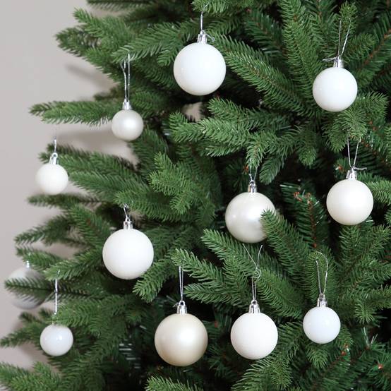 Ecloz - Lot de 30 boules de Noël incassables - blanc - ECLOZ - Image 1