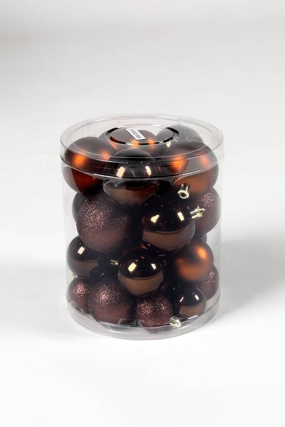 Ecloz - Lot de 30 boules de Noël incassables en plastique marron - ECLOZ - Image 1