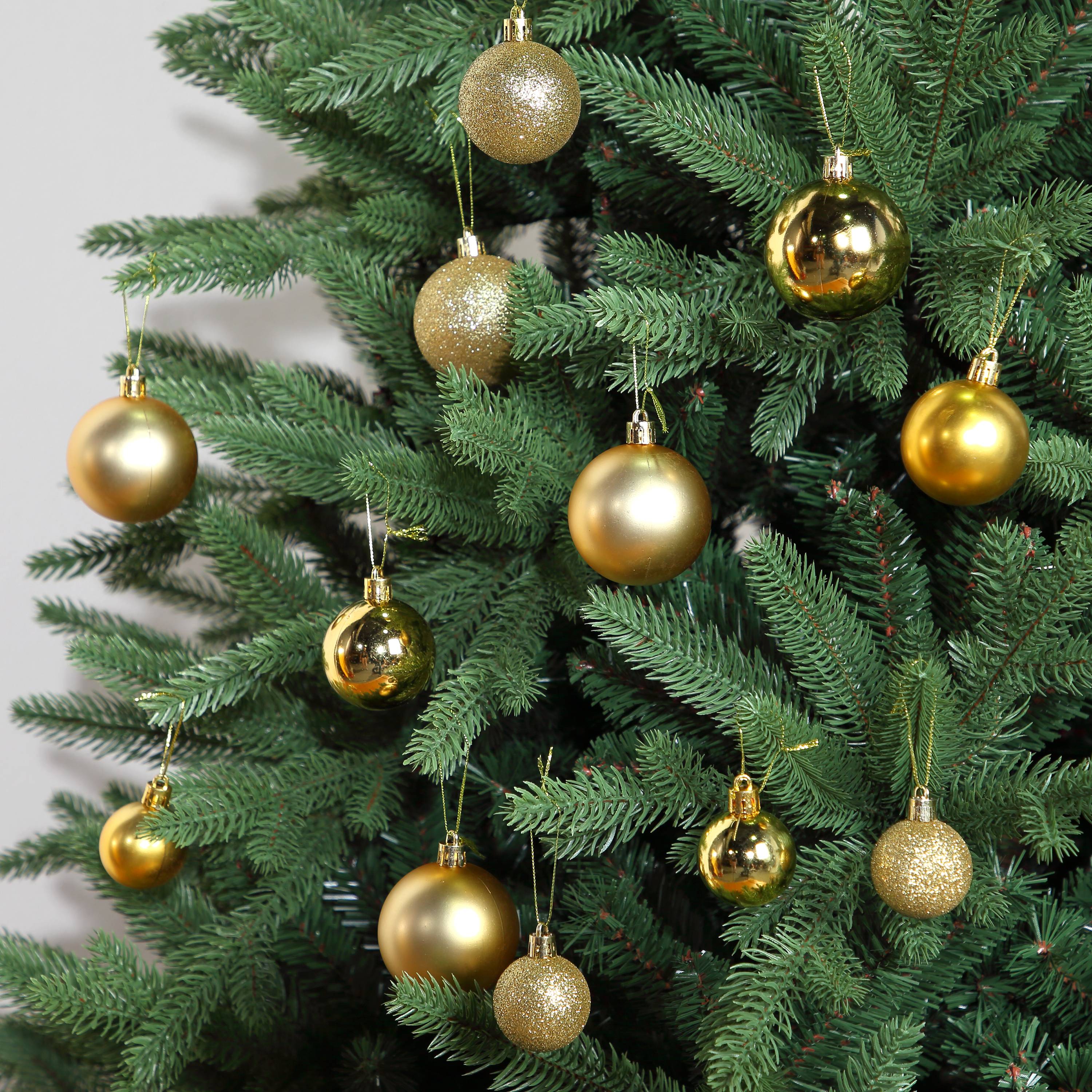 Ecloz - Lot de 30 boules de Noël incassables - doré - ECLOZ