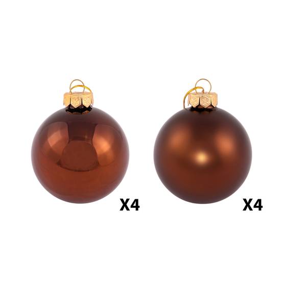 Ecloz - Lot de 8 boules de Noël en verre - marron et doré - Ø. 7 cm - ECLOZ - Image 5