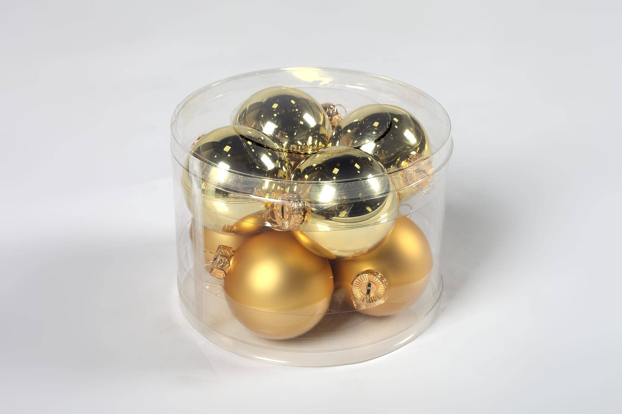 Ecloz - Lot de 8 boules de Noël en verre - doré - Ø. 7 cm - ECLOZ