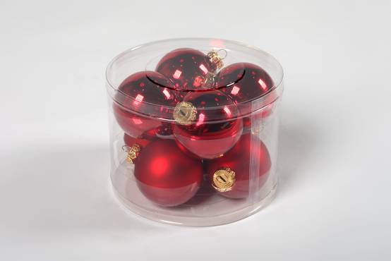 Ecloz - Lot de 8 boules de Noël en verre - rouge et doré - Ø. 7 cm - ECLOZ - Image 3