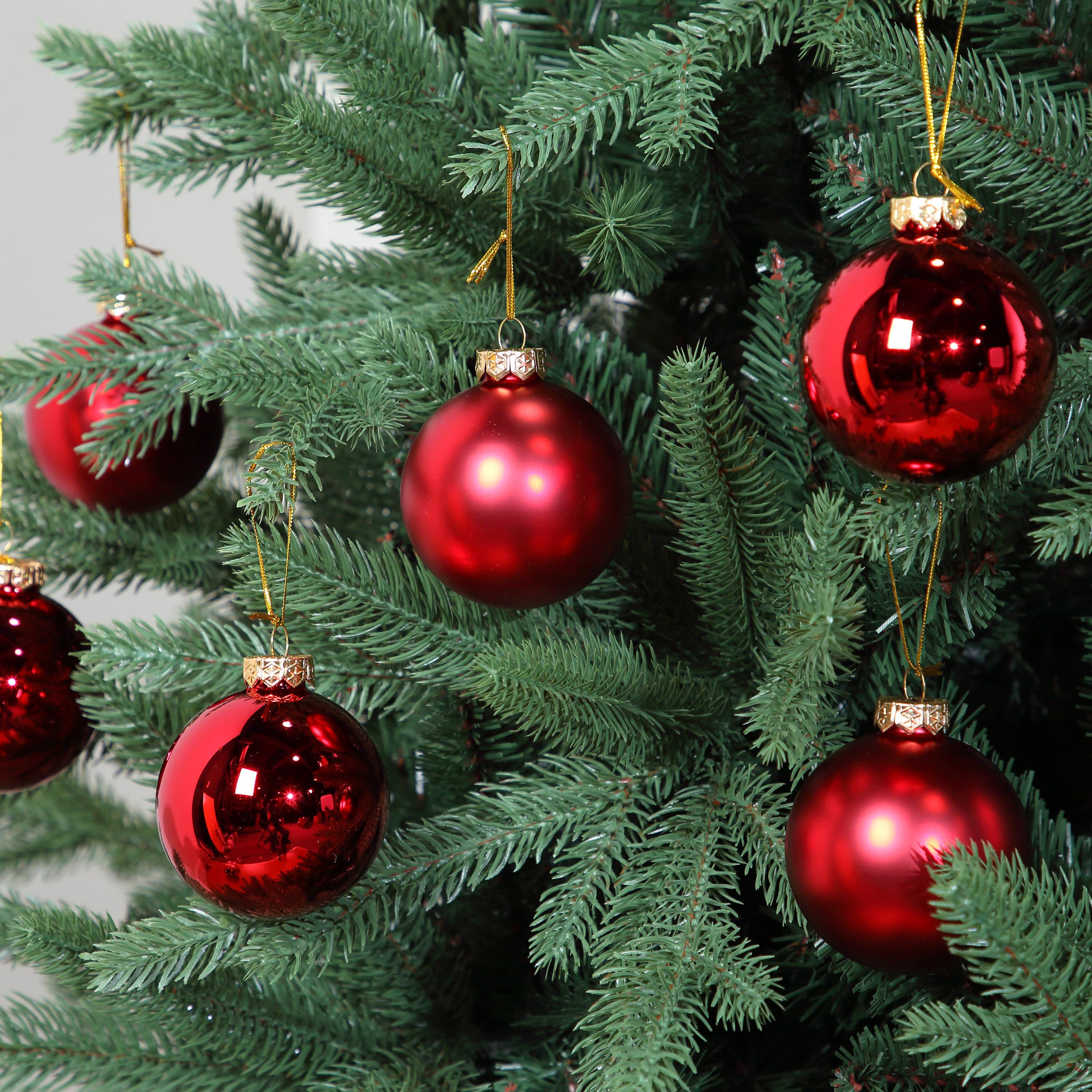 Ecloz - Lot de 8 boules de Noël en verre - rouge et doré - Ø. 7 cm - ECLOZ - Image 1