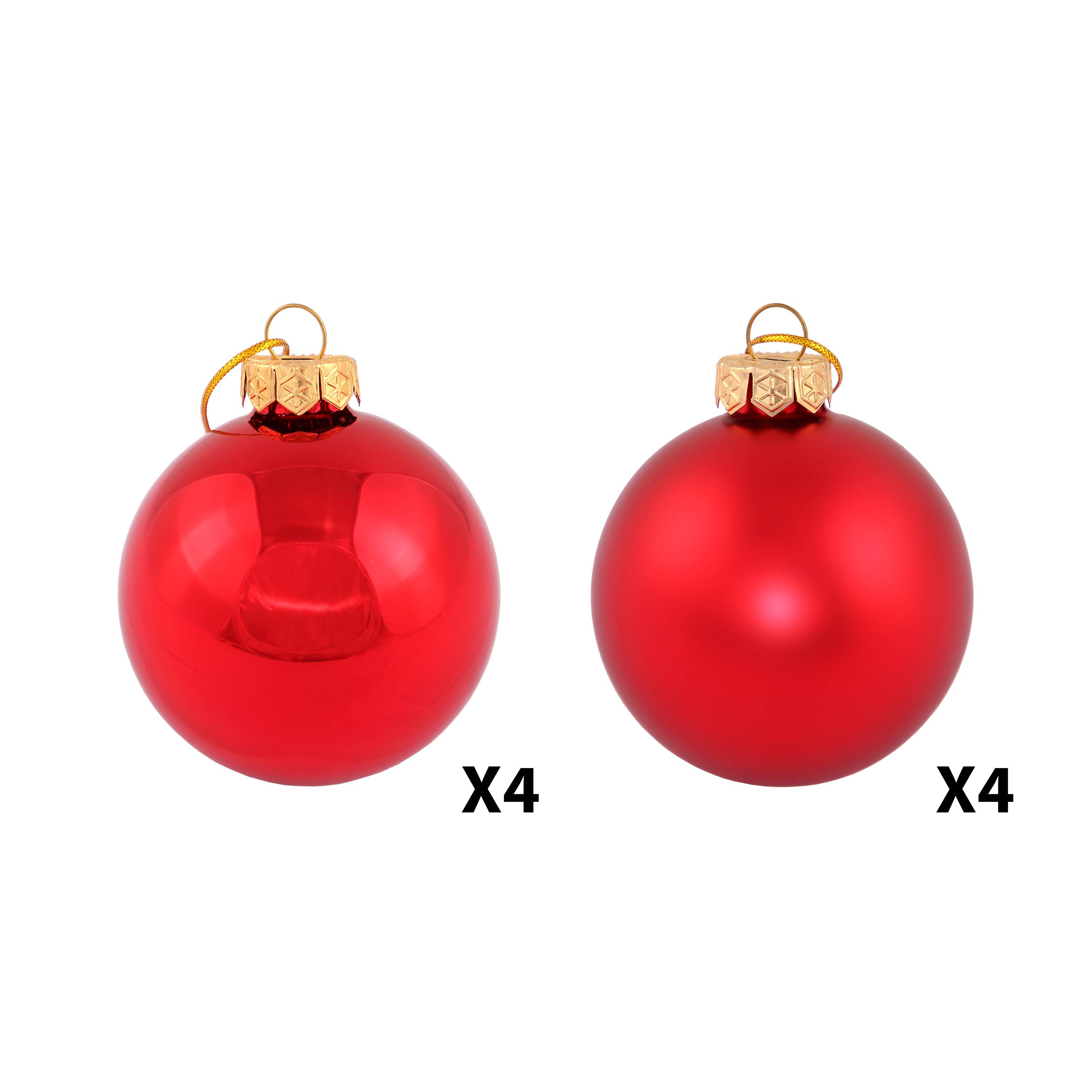 Ecloz - Lot de 8 boules de Noël en verre - rouge et doré - Ø. 7 cm - ECLOZ - Image 2