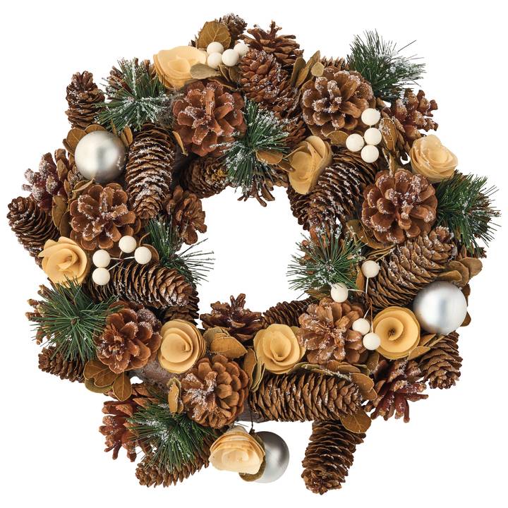 Ecloz - Couronne de Noël pommes de pin et boule - argent - Ø. 40 cm - ECLOZ - Image 4