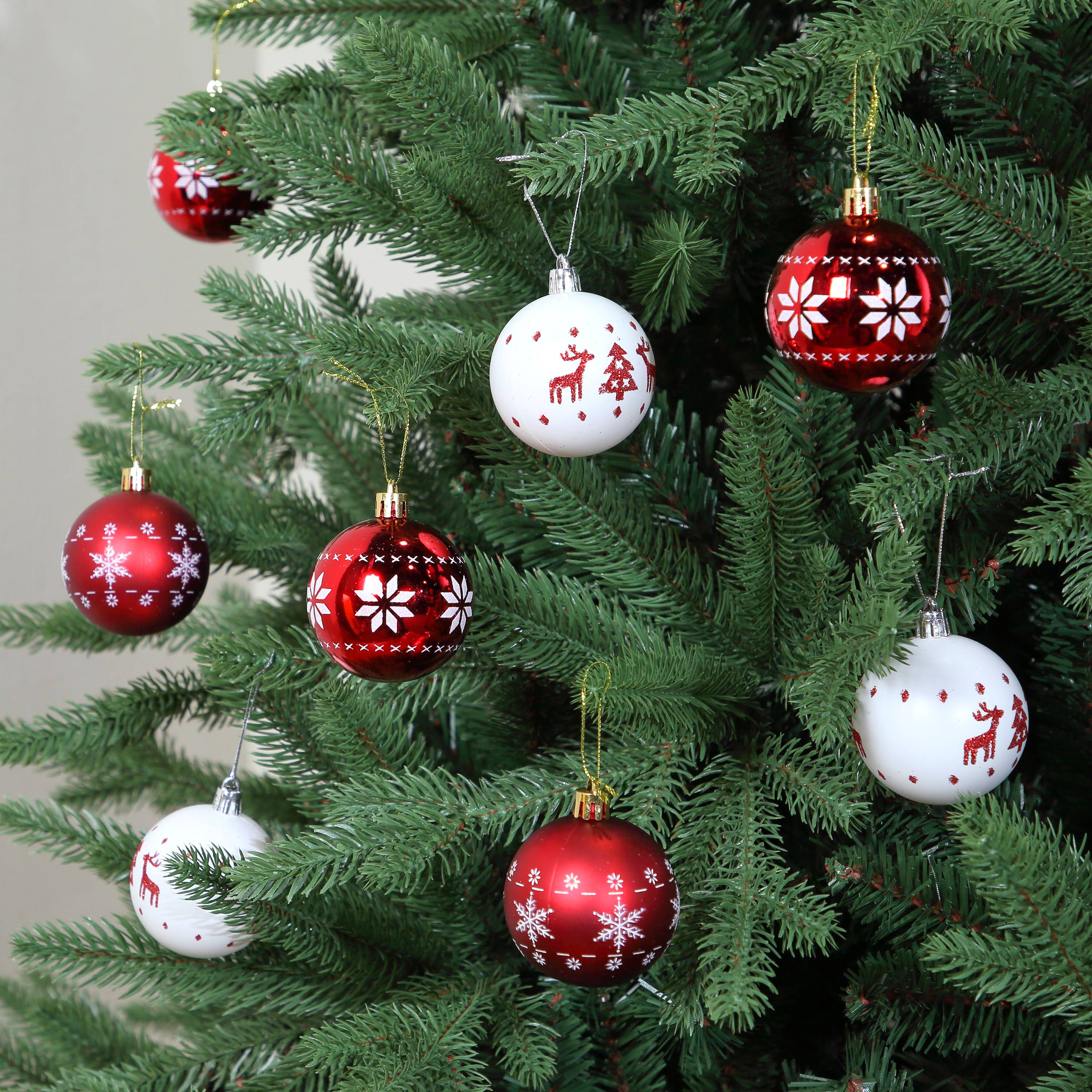 Ecloz - Tube de 10 boules de Noël incassables - coloris assortis - Ø 6 cm - ECLOZ