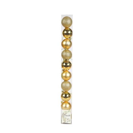 Ecloz - Tube de 10 boules de Noël incassables - doré - Ø 6 cm - ECLOZ - Image 2