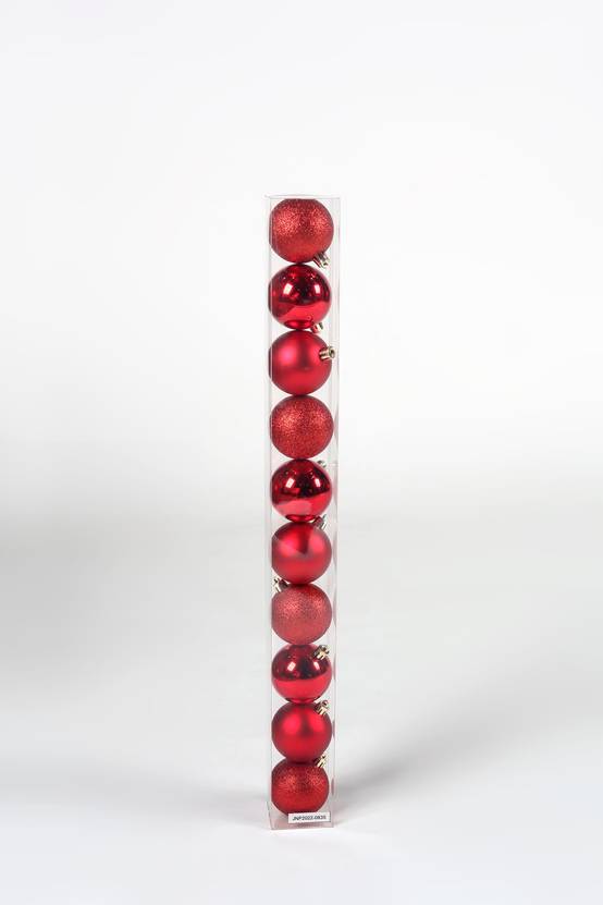 Ecloz - Tube de 10 boules de Noël incassables - rouge - Ø. 6 cm - ECLOZ - Image 2