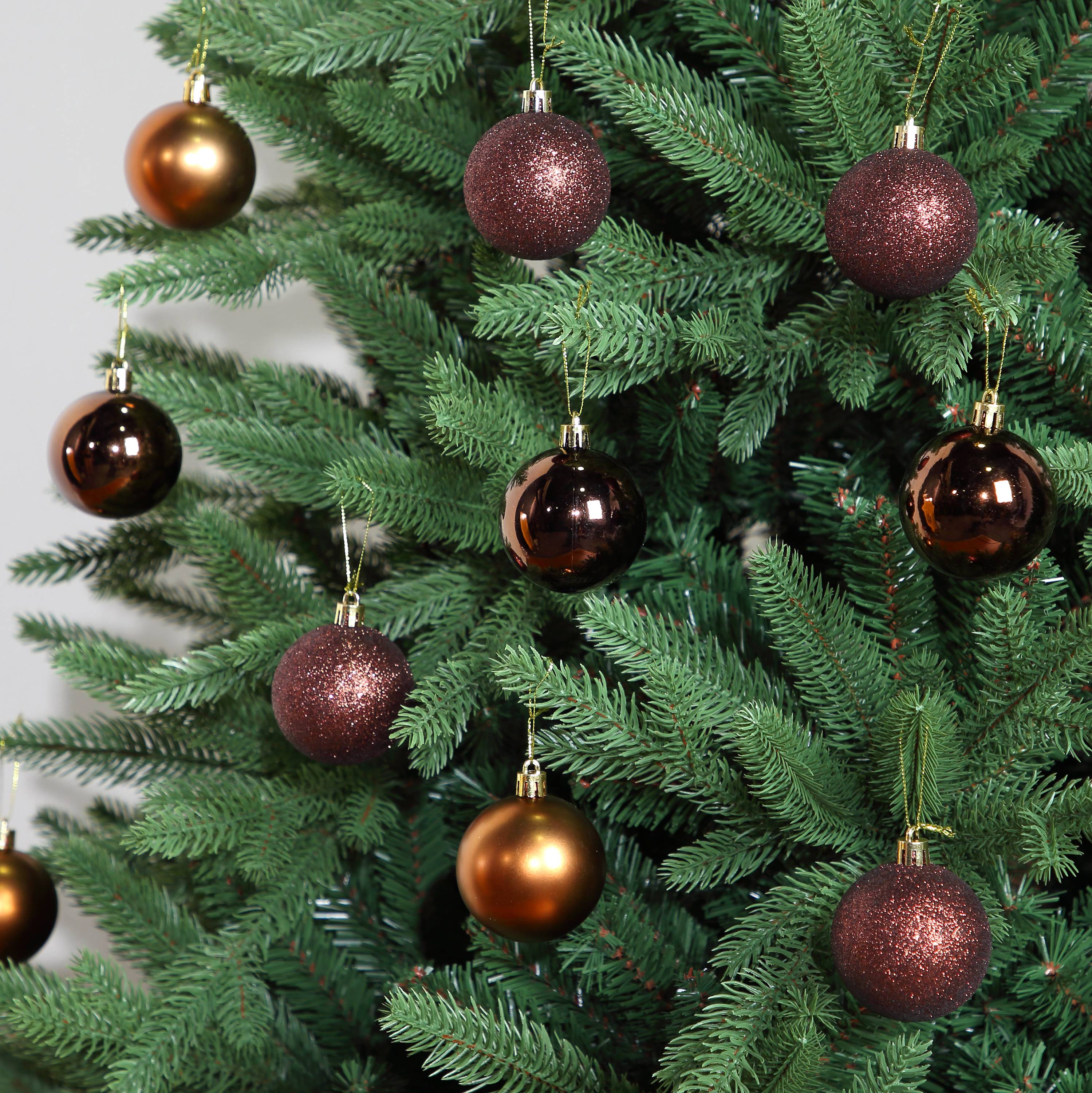 Ecloz - Tube de 10 boules de Noël incassables - marron - Ø 6 cm - ECLOZ