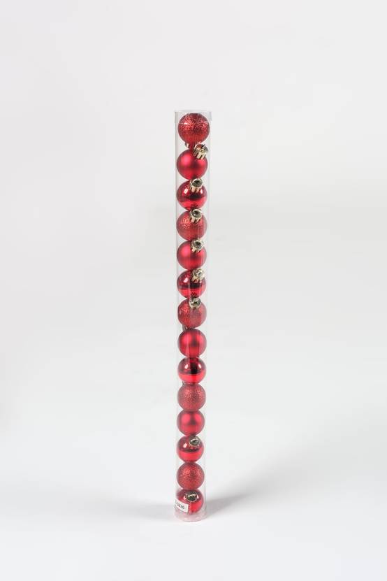 Ecloz - Tube de 10 boules de Noël incassables - rouge - Ø. 3 cm - ECLOZ - Image 1