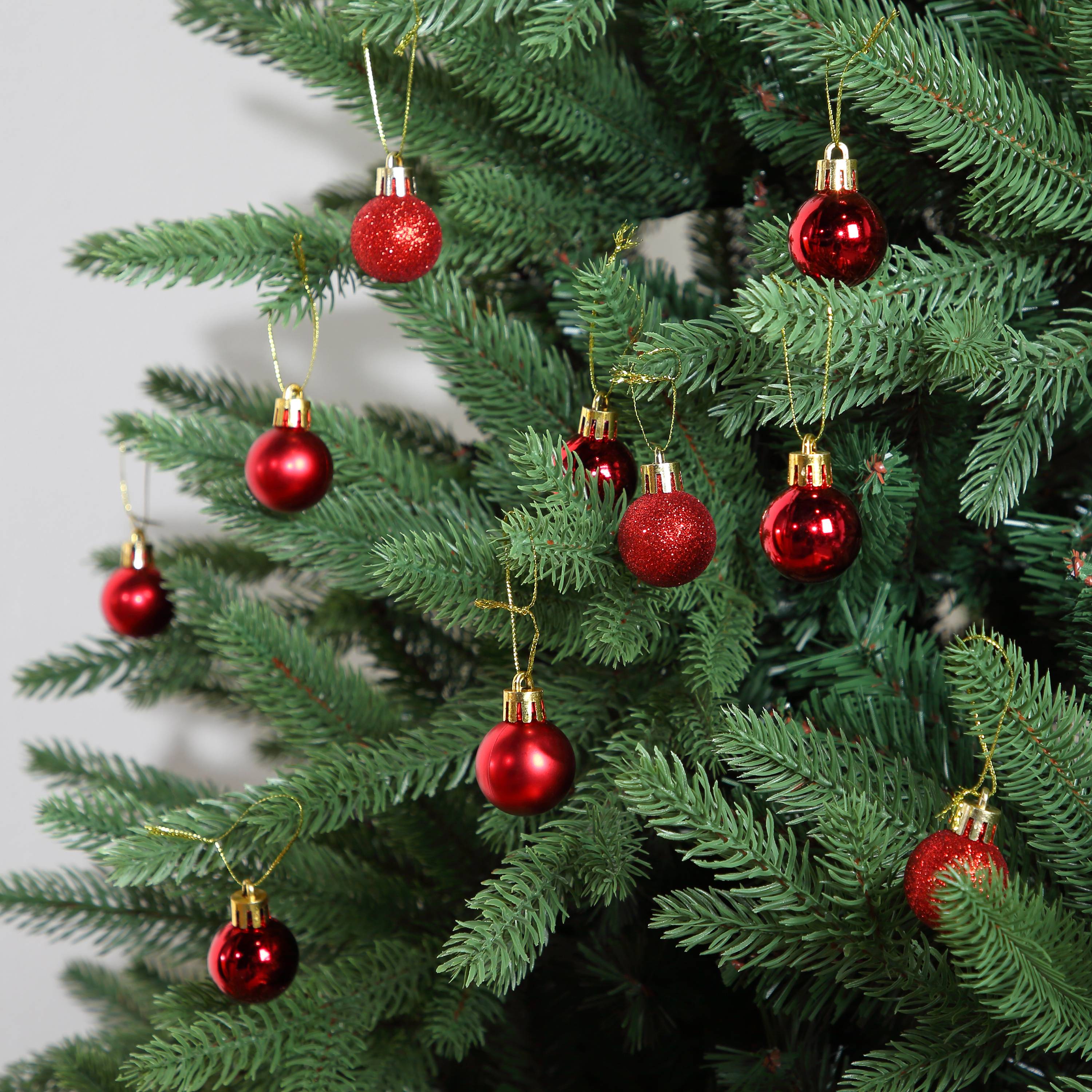 Ecloz - Lot de 10 boules de Noël incassables - rouge - Ø 3 cm - ECLOZ