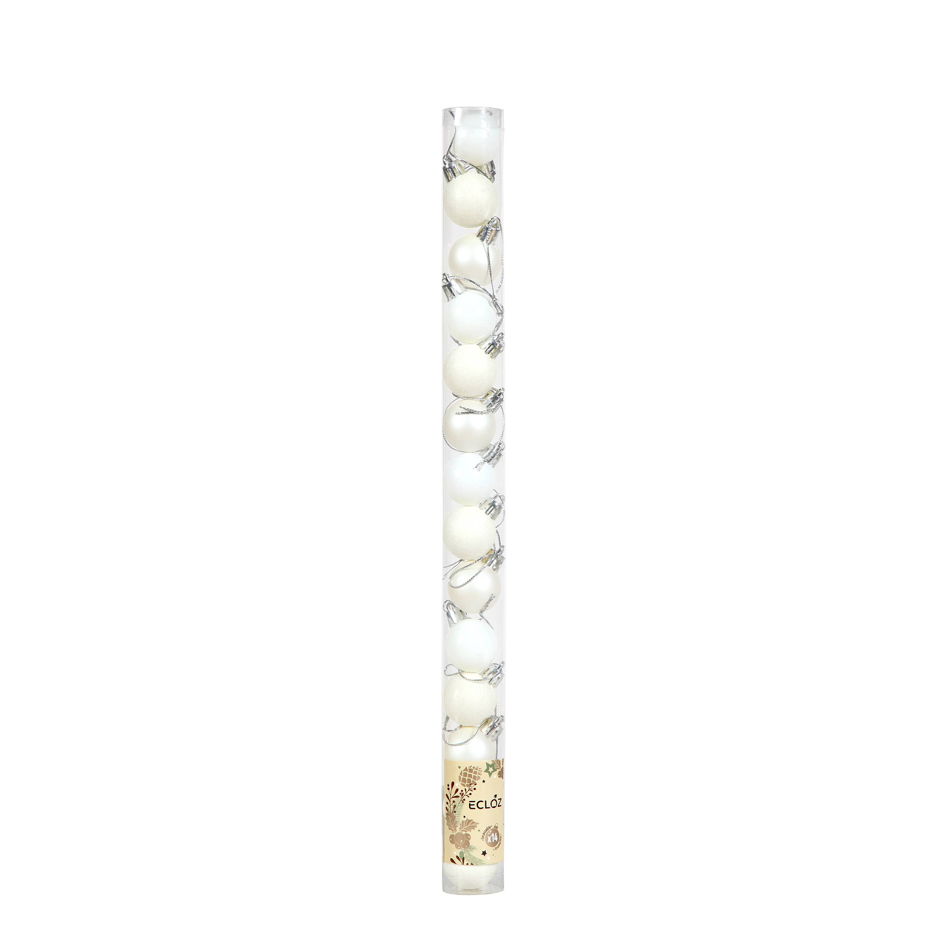 Ecloz - Lot de 10 boules de Noël incassables - blanc - Ø 3 cm - ECLOZ - Image 3