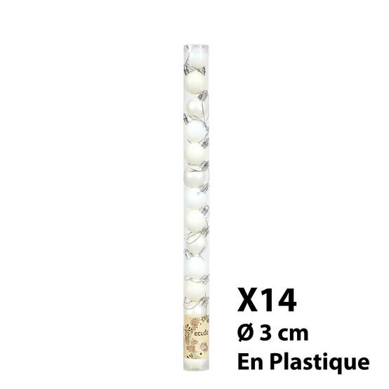 Ecloz - Lot de 10 boules de Noël incassables - blanc - Ø 3 cm - ECLOZ - Image 5