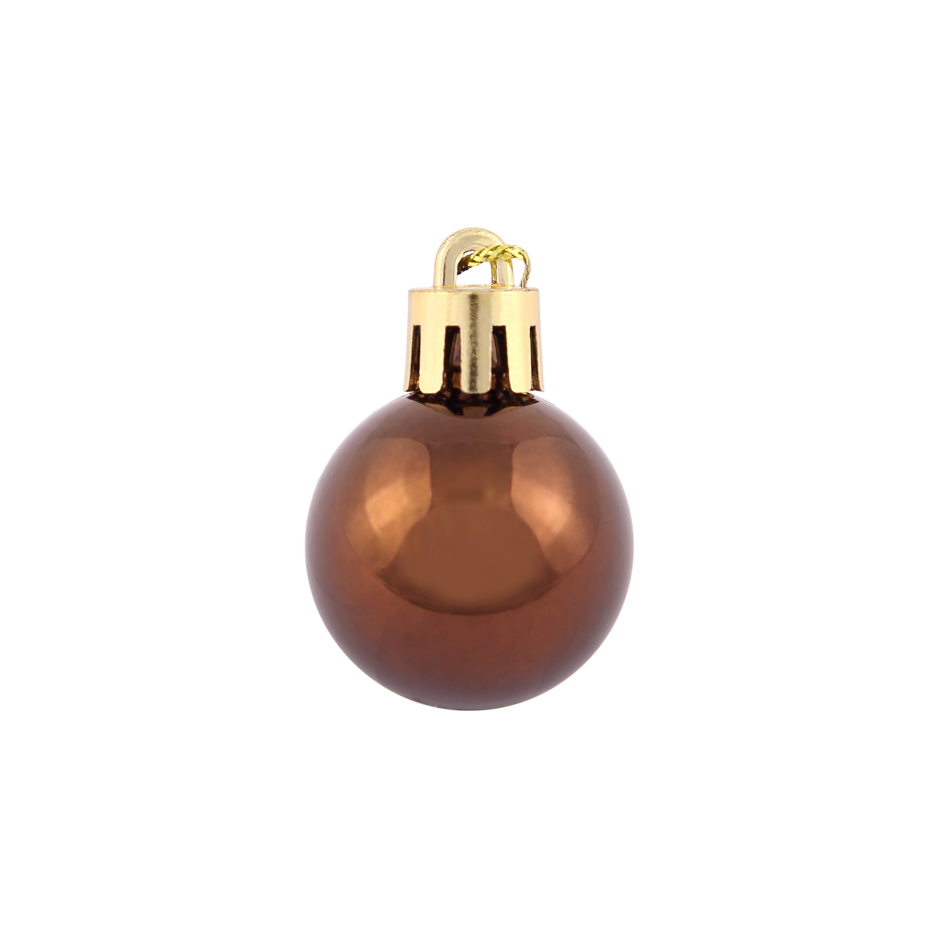 Ecloz - Lot de 10 boules de Noël incassables - marron - Ø 3 cm - ECLOZ - Image 3
