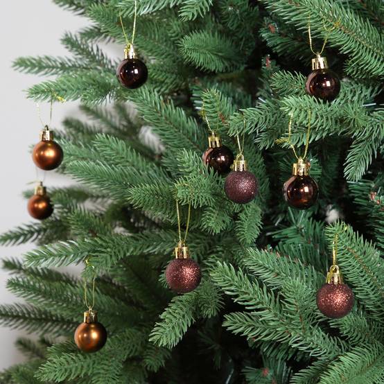 Ecloz - Lot de 10 boules de Noël incassables - marron - Ø 3 cm - ECLOZ - Image 1
