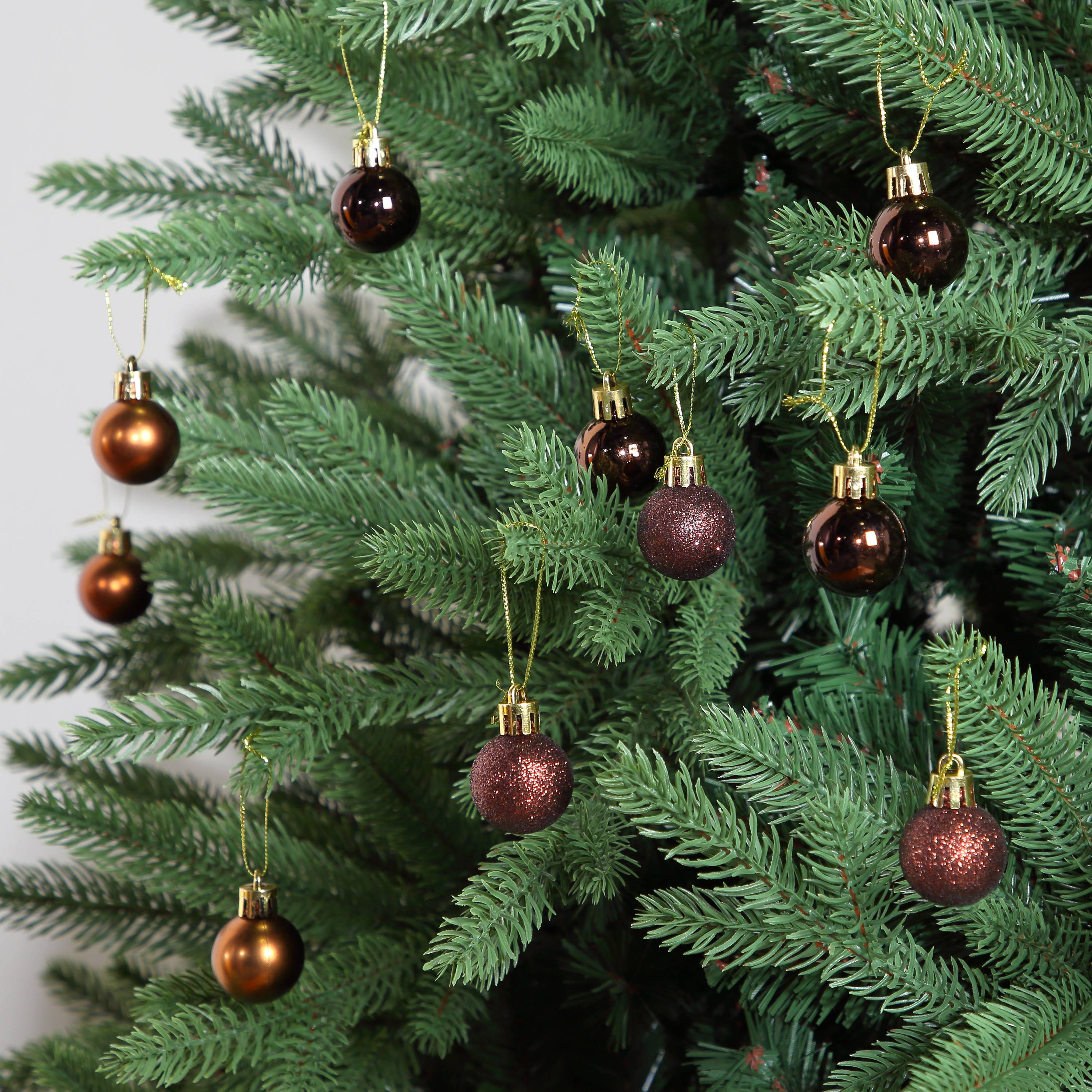 Ecloz - Lot de 10 boules de Noël incassables - marron - Ø 3 cm - ECLOZ