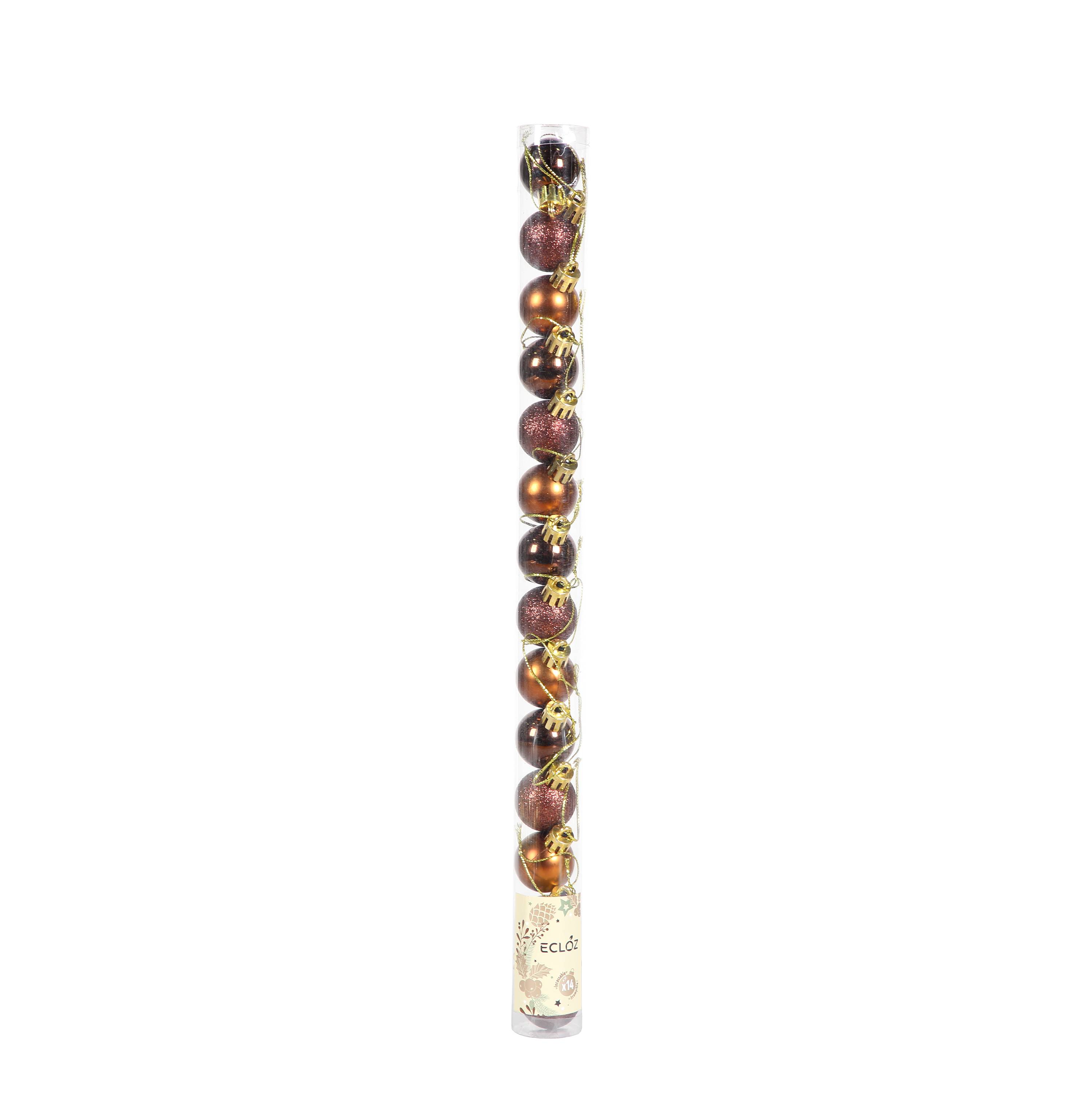 Ecloz - Lot de 10 boules de Noël incassables - marron - Ø 3 cm - ECLOZ - Image 5