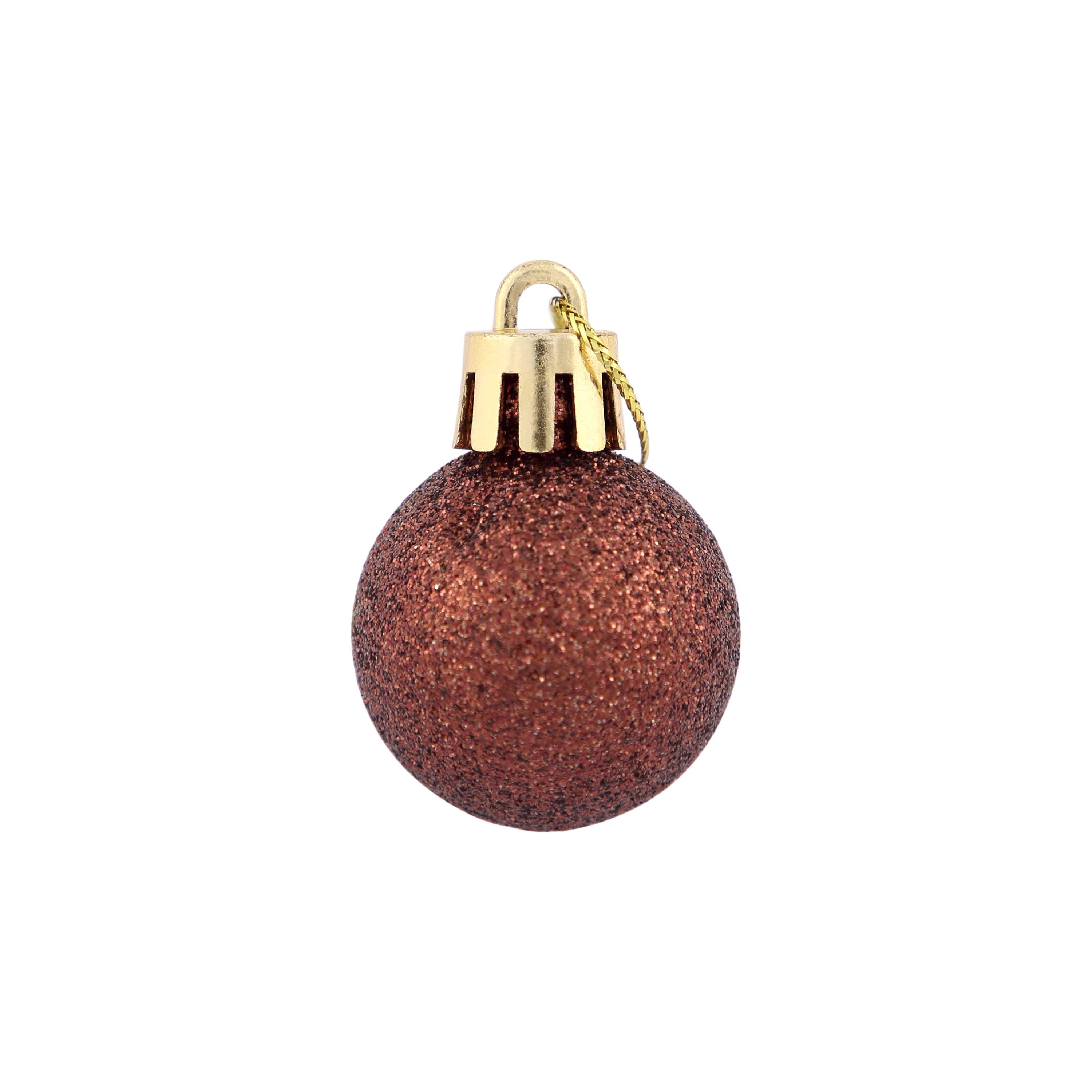 Ecloz - Lot de 10 boules de Noël incassables - marron - Ø 3 cm - ECLOZ - Image 4