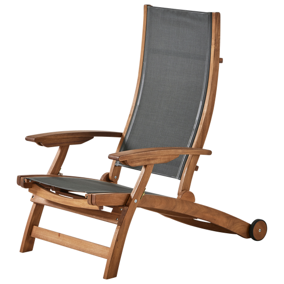 Ecloz - Bain de soleil à roulettes et assise ajustable Debby anthracite - ECLOZ - Image 1
