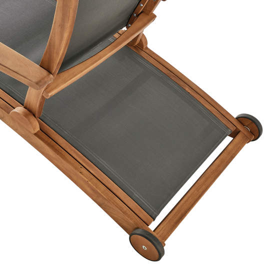Ecloz - Bain de soleil à roulettes et assise ajustable Debby anthracite - ECLOZ - Image 5
