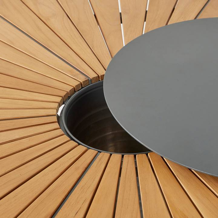 Ecloz - Table de jardin ronde végétalisable teck 6 personnes Flo ECLOZ - Image 4