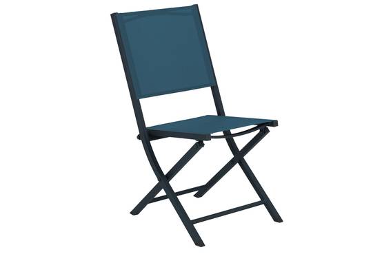 Ecloz - Chaise de jardin pliante alu textilène bleu Dani - ECLOZ - Image 1