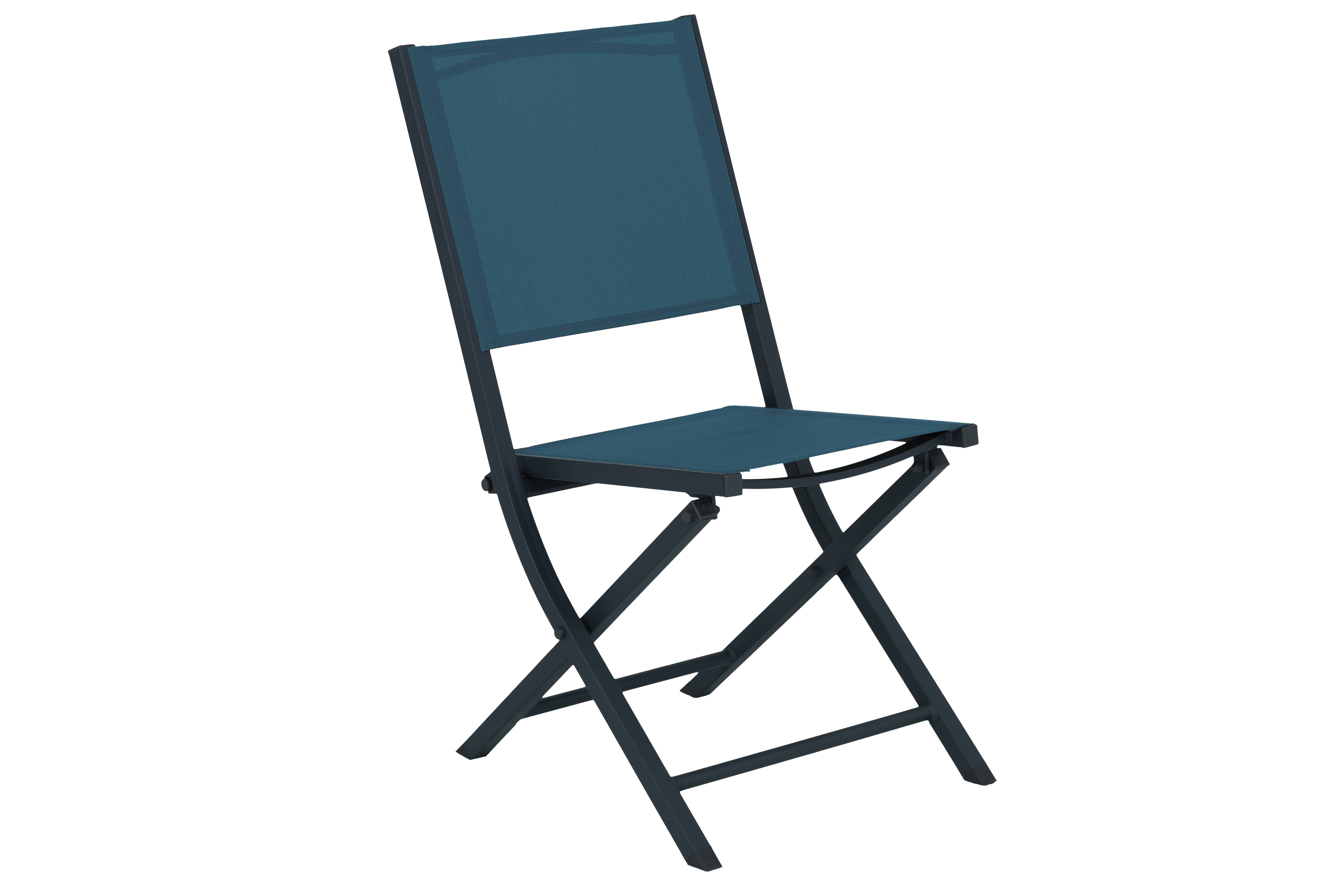 Ecloz - Chaise de jardin pliante alu textilène bleu Dani - ECLOZ - Image 1