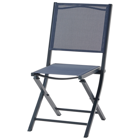 Ecloz - Chaise de jardin pliante alu textilène bleu Dani - ECLOZ - Image 4