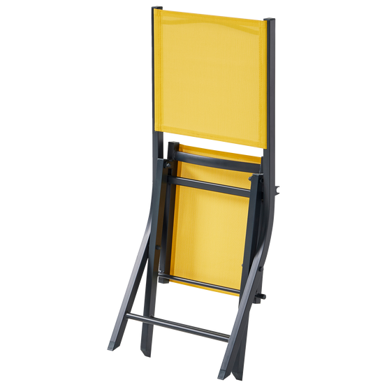 Ecloz - Chaise de jardin pliante alu textilène jaune Dani - ECLOZ - Image 2