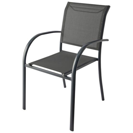 Ecloz - Fauteuil de jardin alu textilène anthracite Drian - ECLOZ - Image 1
