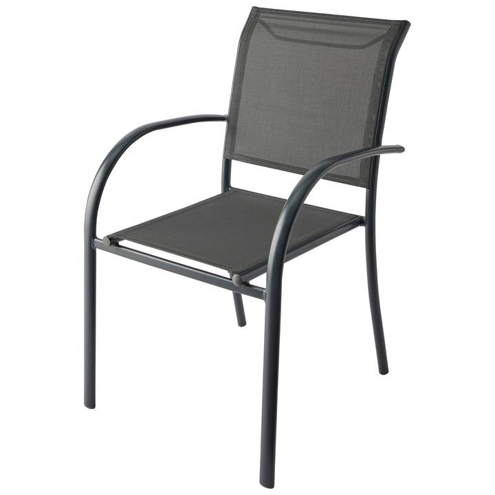Ecloz - Fauteuil de jardin alu textilène anthracite Drian - ECLOZ - Image 1