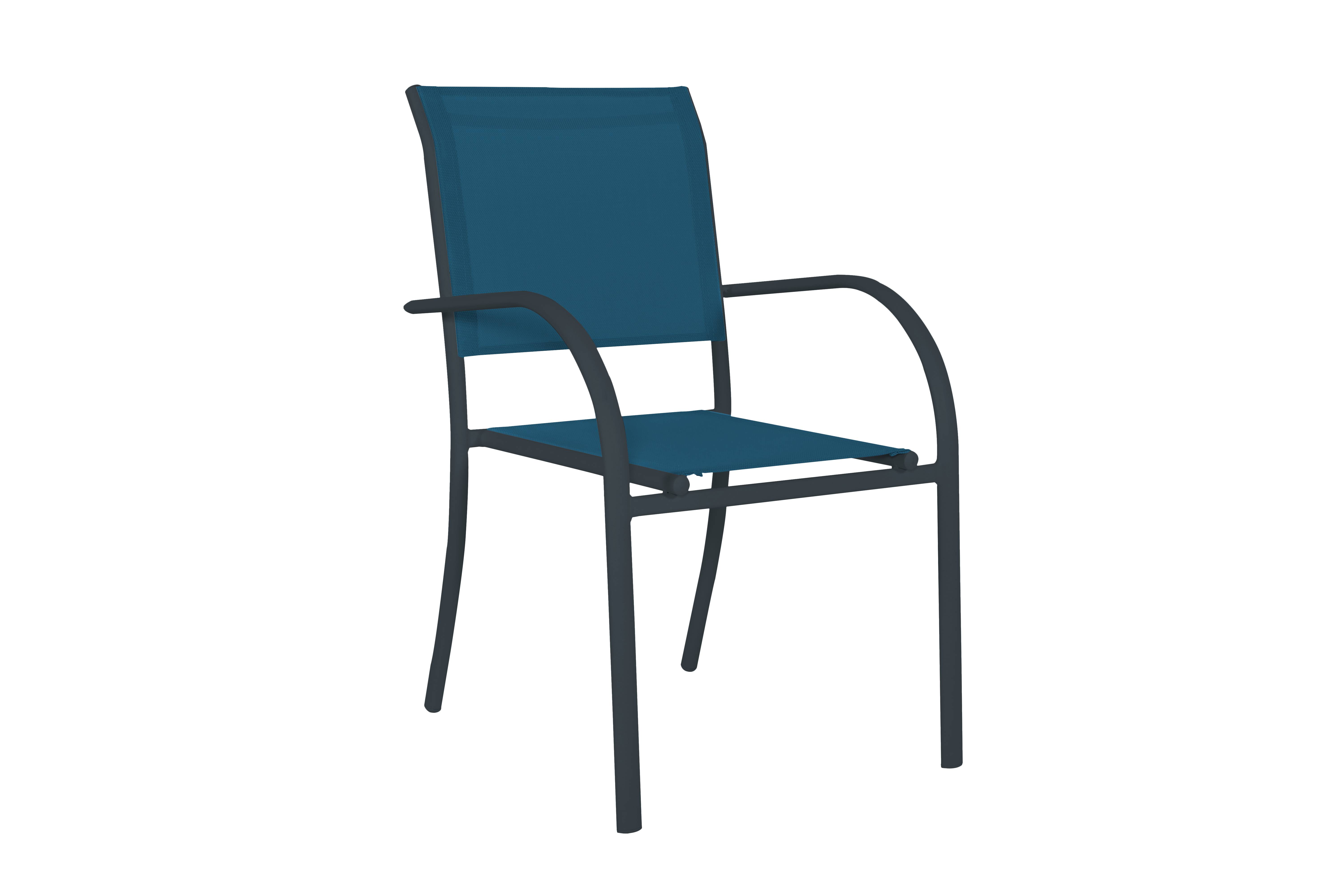 Ecloz - Fauteuil de jardin alu textilène bleu Drian ECLOZ