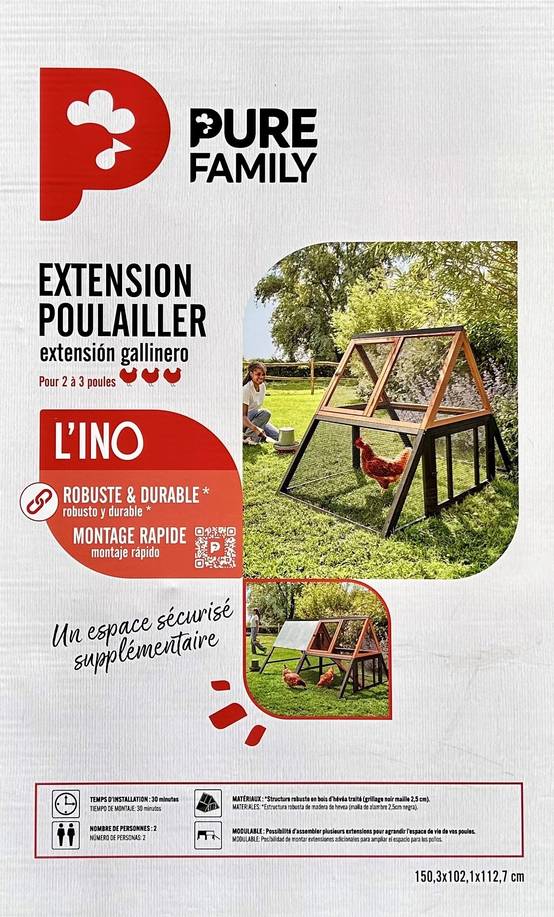 Pure Family - Pure Family - Extension pour Poulailler L’INO 3 poules - Image 2