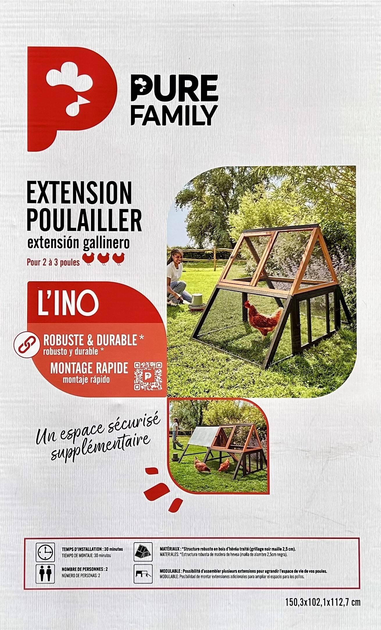 Pure Family - Pure Family - Extension pour Poulailler L’INO 3 poules - Image 2
