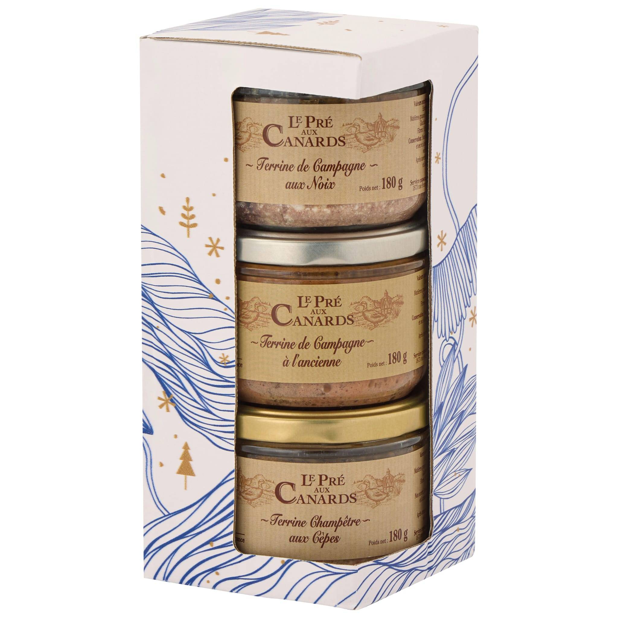 Coffret terrines 3 x 180g - Le Pré aux Canards