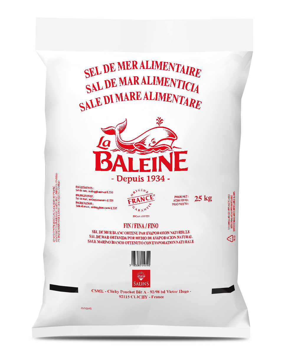 La baleine - Sel de mer fin séché 25 kg - La Baleine
