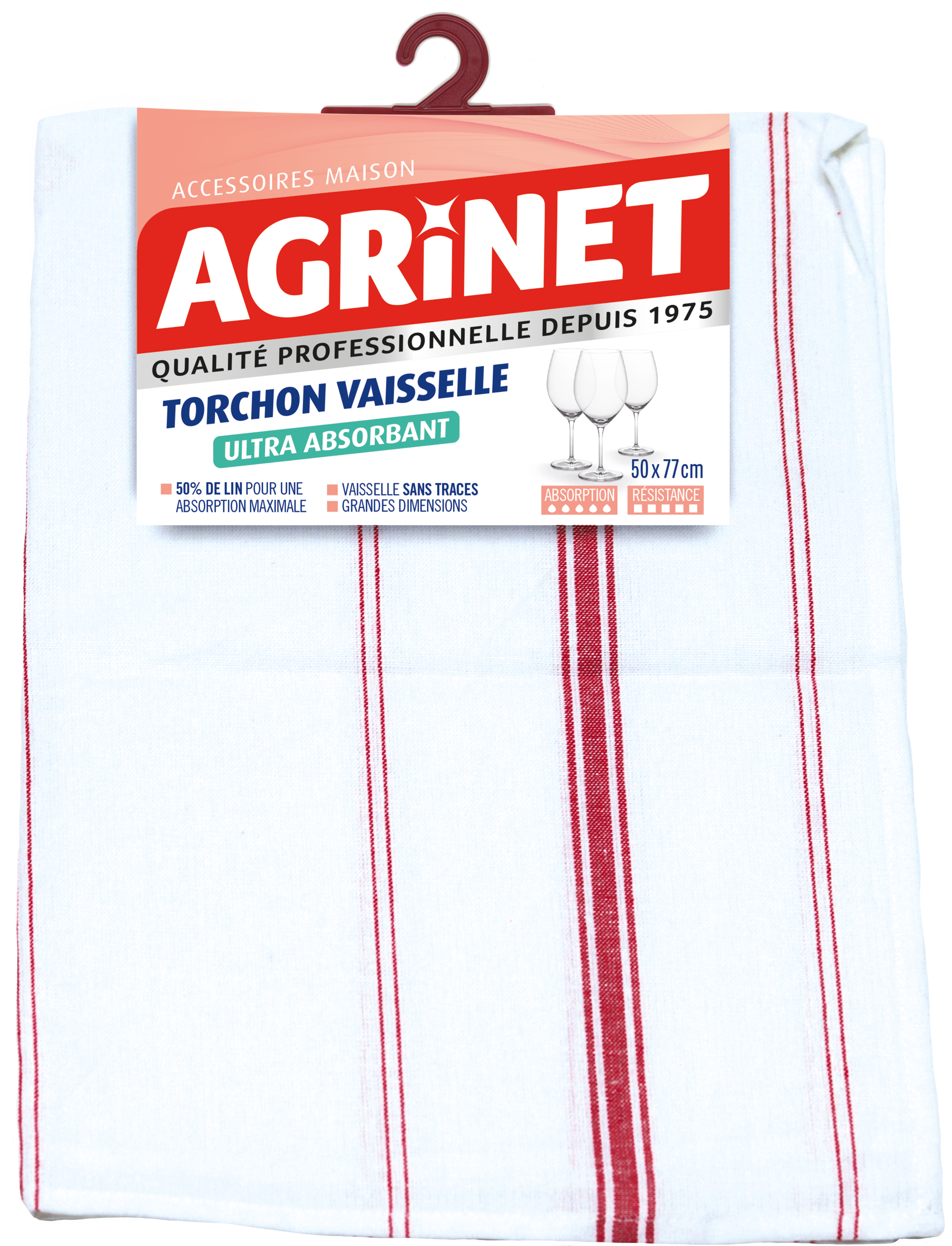 Agrinet - Torchon vaisselle - 50 cm x 77 cm