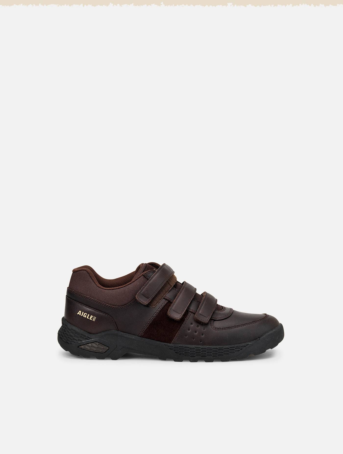 Aigle - Chaussure anti-fatigue à scratchs cuir marron taille 39 - Aigle - Image 2