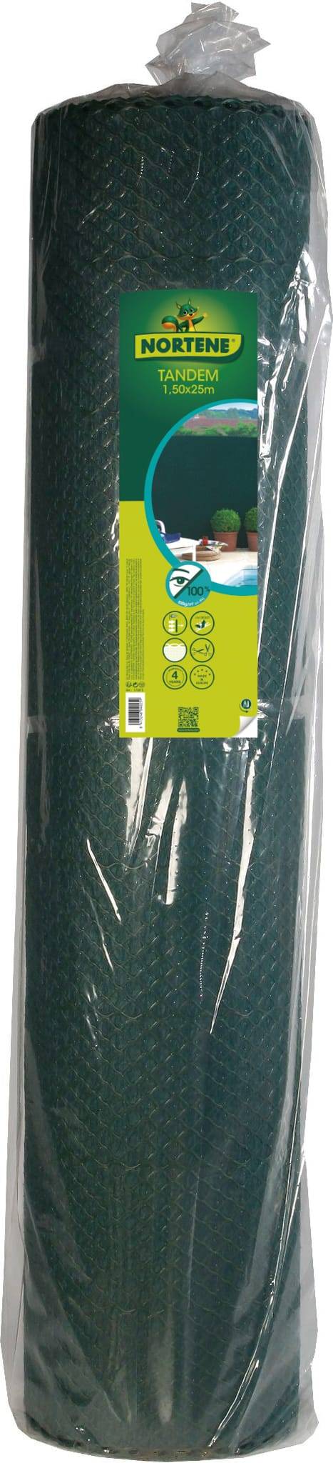 Nortène - TANDEM Brise vue grillage + feutre géotextile Vert 1,50x25m - Image 1