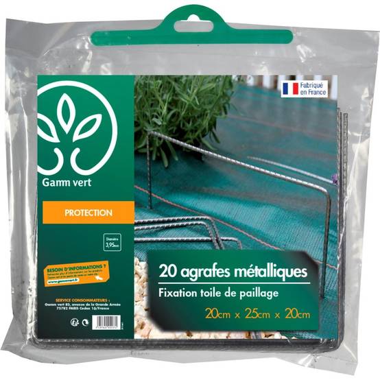 Gamm'Vert - Agrafes métalliques 20x25x20, le lot de 20 - Image 1