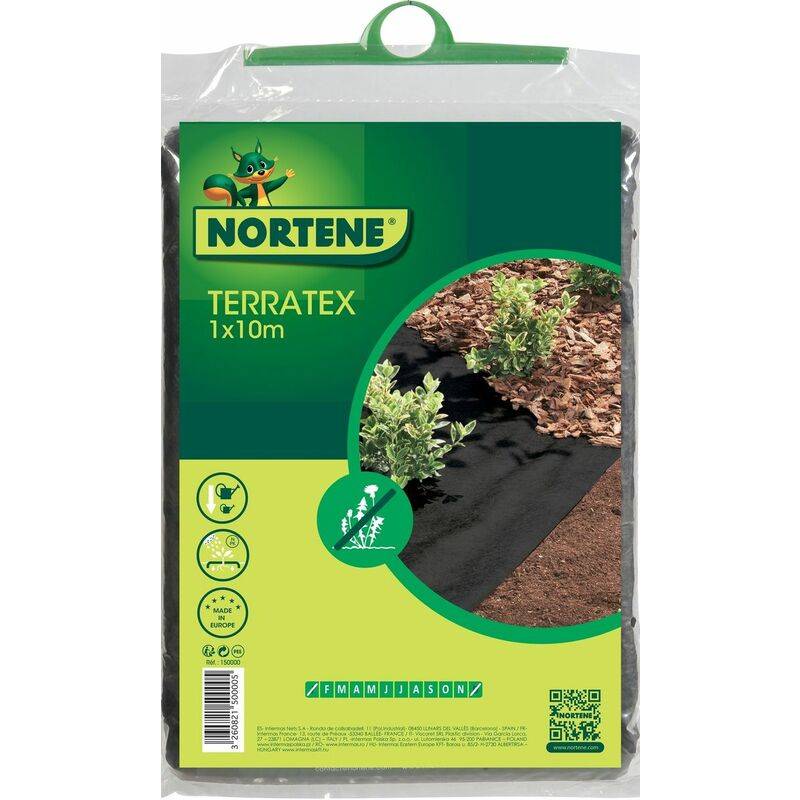 Nortène - TERRATEX Nappe de jardinage PP 80gr/m²  noir 1x10m plié - Image 3
