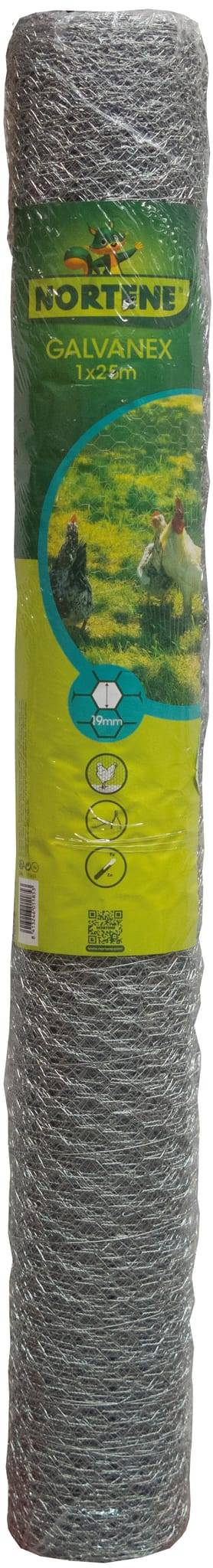 Nortène - Grillage métallique triple torsion gris 1x25m maille 19x0,7 mm – NORTENE - Image 1