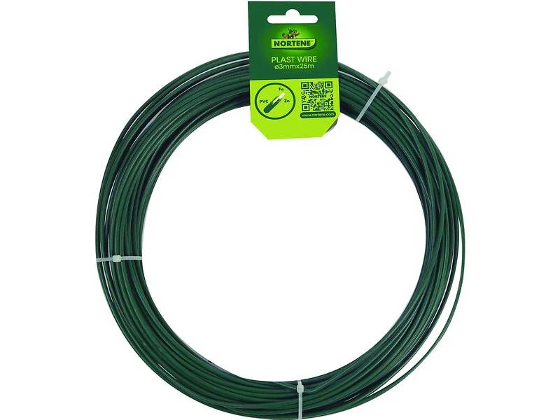 Nortène - PLAST WIRE FIL PLASTIFIE Fil de fer plastifié 3mm Vert 25m - Image 1