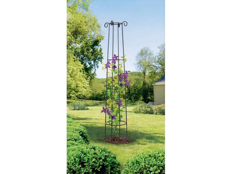 OBELISK Tuteur colonne métal Rouille Antique 2m