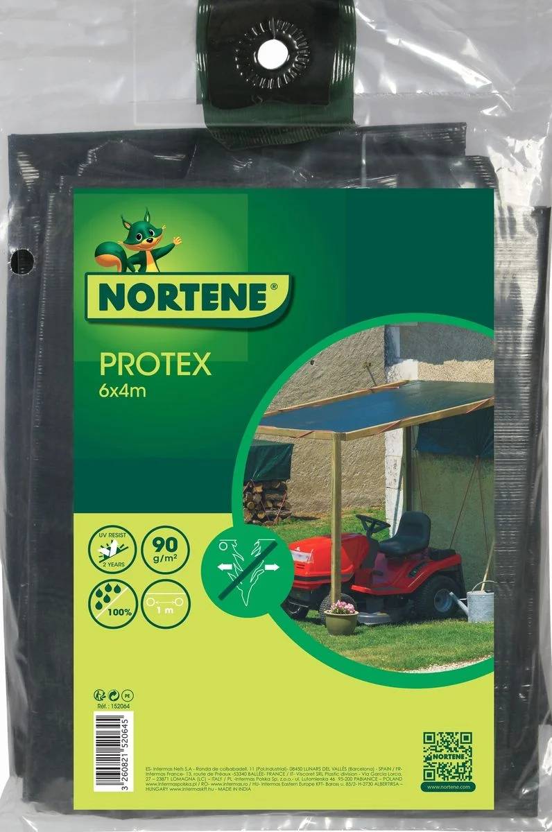 Nortène - PROTEX Bâche de protection co-extrudée en LDPE 90g/m² Vert 6x4m - Image 4