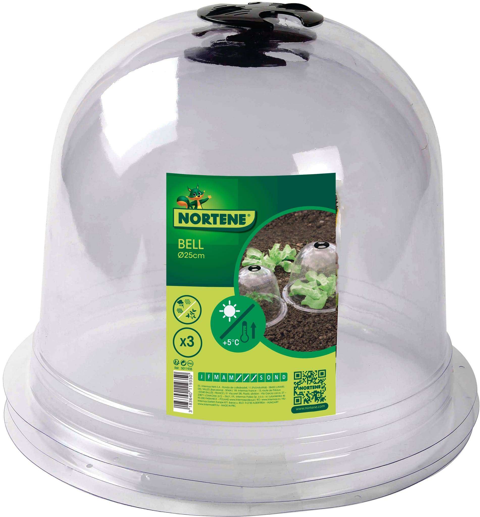 Nortène - BELL Lot 3 cloches transparente PVC transparent Ø 0,25m - Image 1